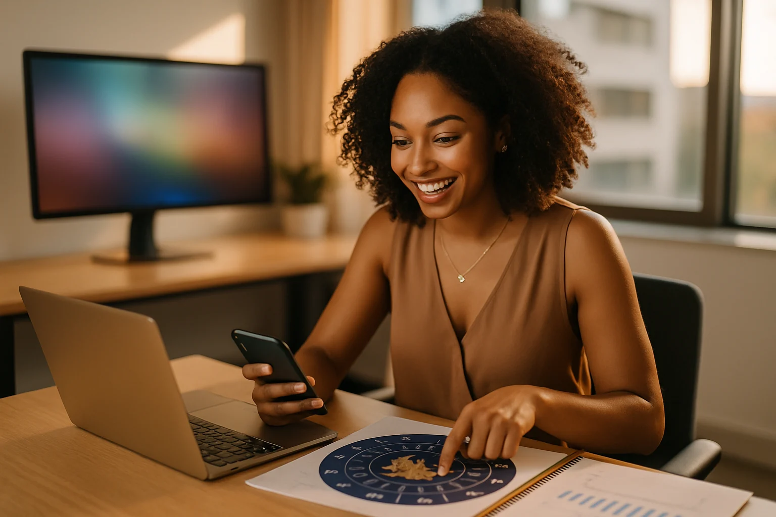 2026獅子座每月運勢健康管理儀表板,顯示壓力與活力指數