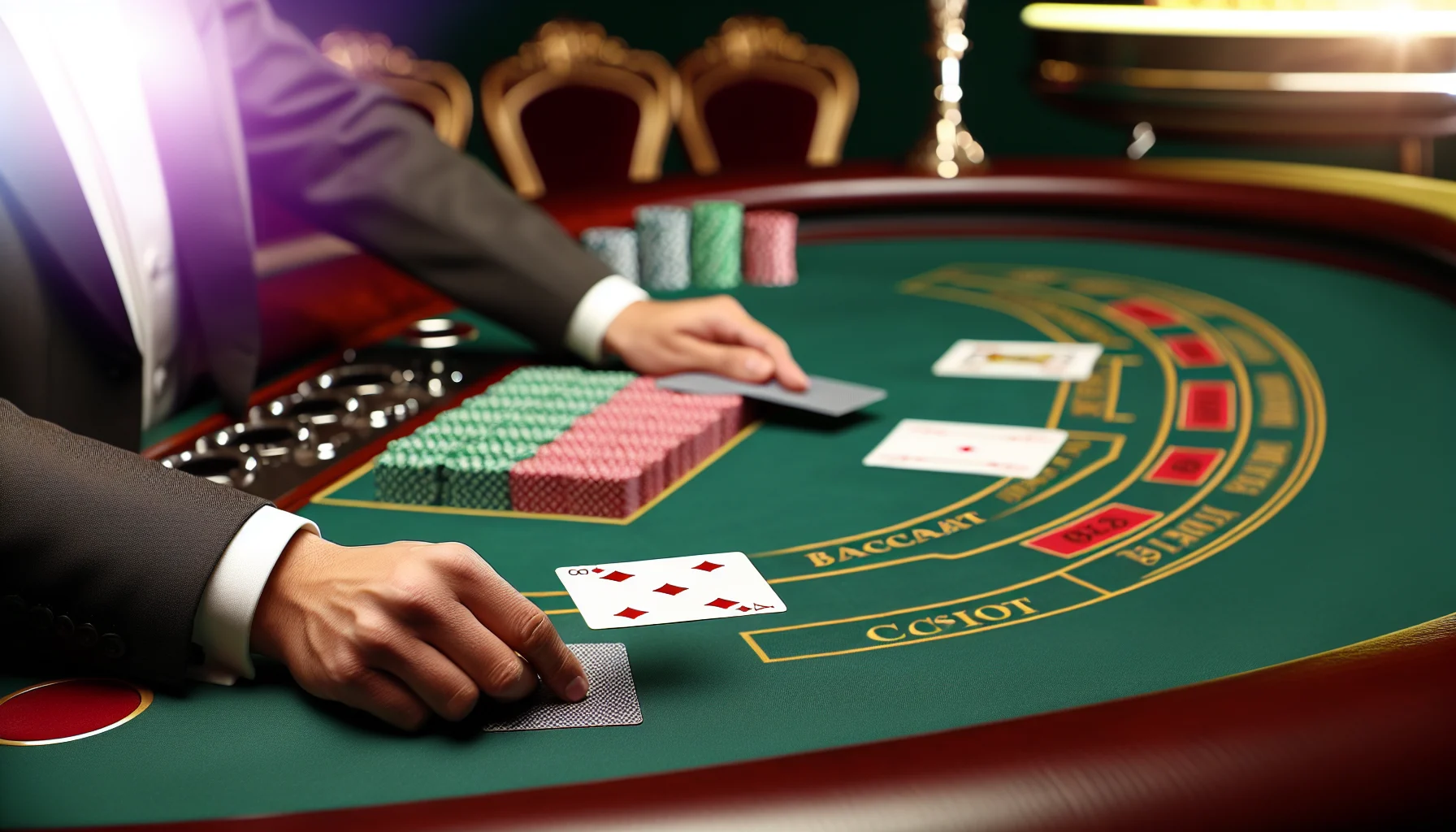 百家樂補牌規則表格，顯示莊閒兩家在不同點數下的補牌條件