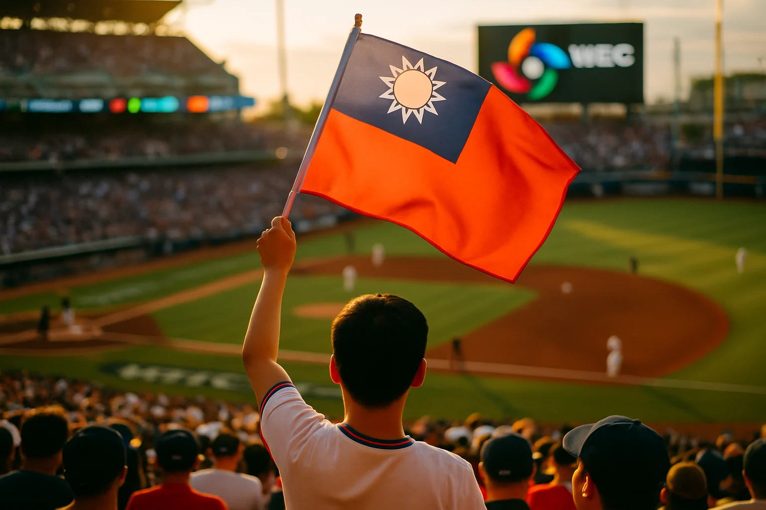 2026 WBC 世界棒球經典賽現場觀眾揮舞台灣國旗應援