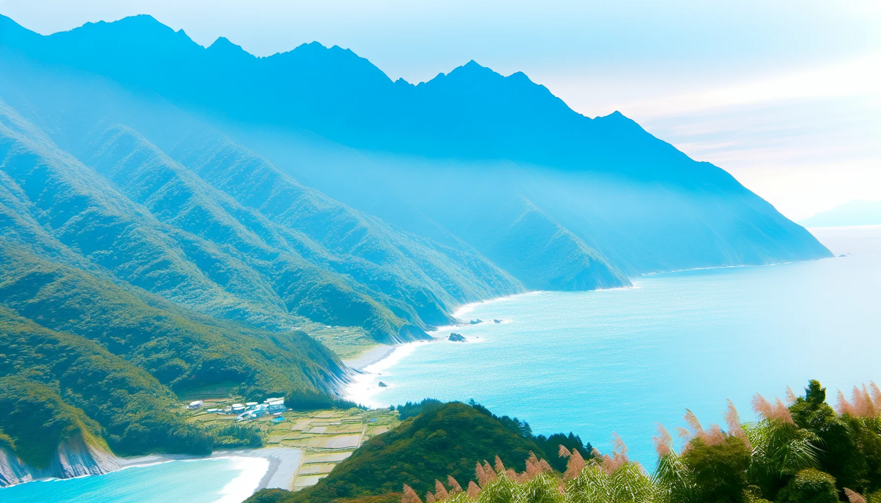 大石鼻山步道頂端的360度海景觀景台,可俯瞰花蓮海岸線的旅遊景點