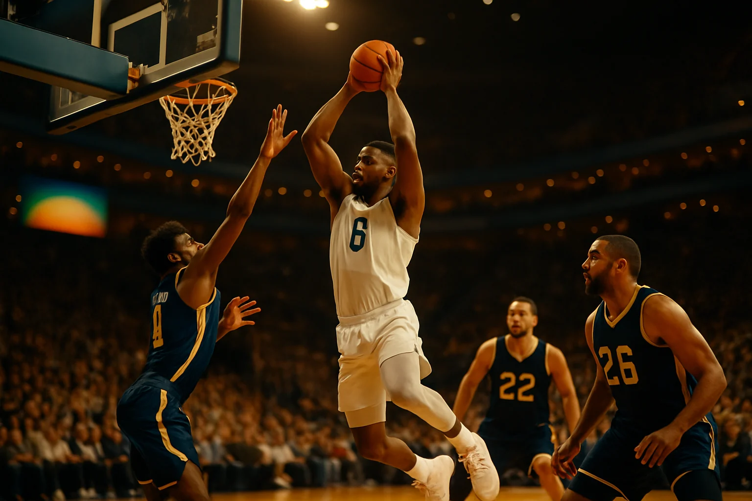 NBA球迷在球場看台上為活塞隊歡呼慶祝的熱鬧場面