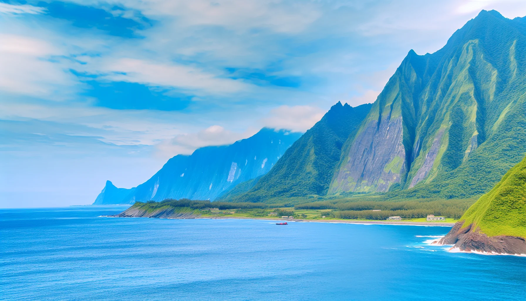 大石鼻山步道頂端的360度海景觀景台,可俯瞰花蓮海岸線的旅遊景點